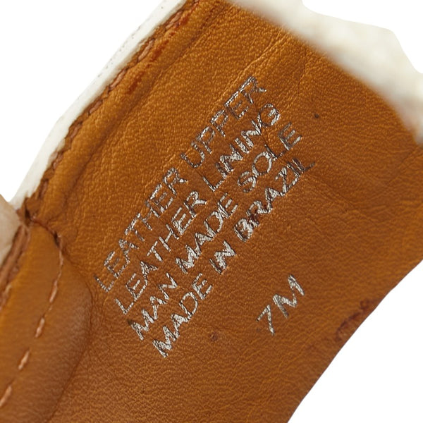 トリーバーチ ウェッジサンダル サイズ:7M ホワイト ブラウン レザー レディース Tory Burch 【中古】