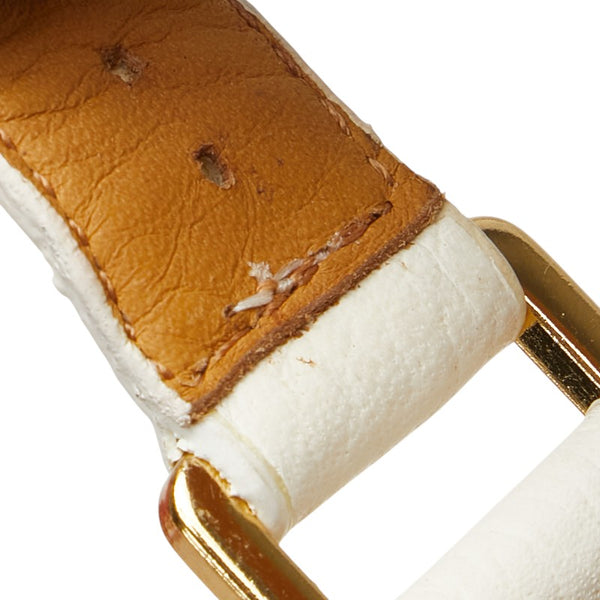 トリーバーチ ウェッジサンダル サイズ:7M ホワイト ブラウン レザー レディース Tory Burch 【中古】