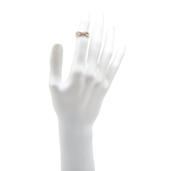 K18PG ピンクゴールド Pt900 プラチナ コンビ ダイヤ0.03ct リング 指輪 レディース 7号 【中古】