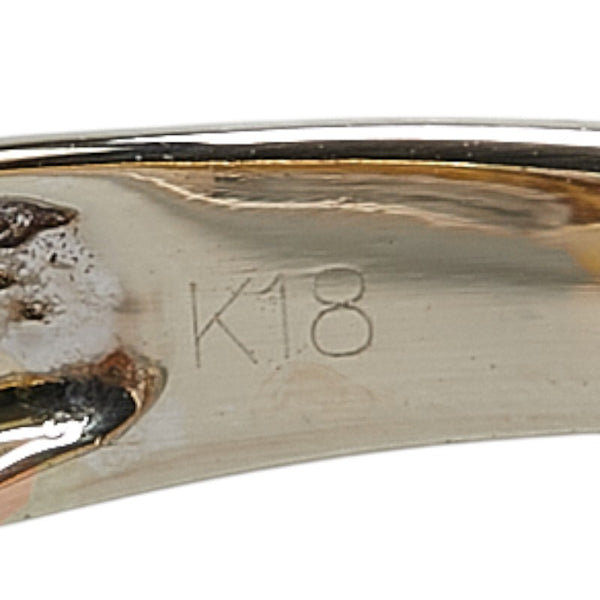 K18YG イエローゴールド K18WG ホワイトゴールド K18PG ピンクゴールド ダイヤ0.17ct スリーカラー リング 指輪 レディース 17号 【中古】