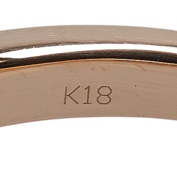 K18PG ピンクゴールド ダイヤ0.13ct ハーフエタニティ リング 指輪 レディース 16号 【中古】