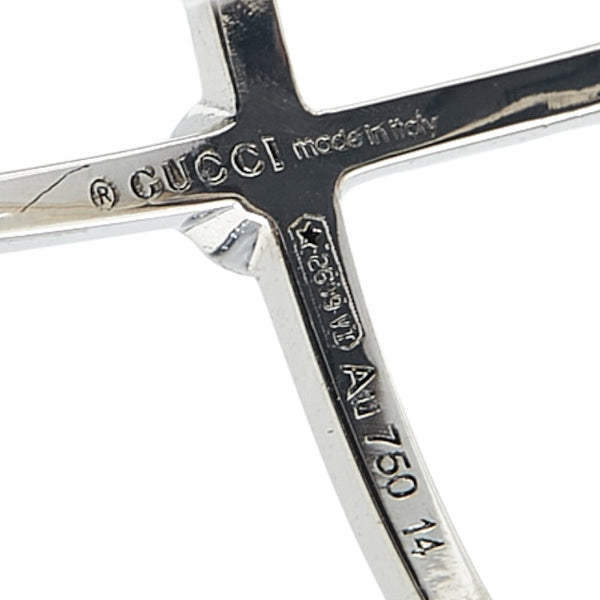 グッチ GGランニング クロス ダイヤモンド リング 指輪 #14 K18WG ホワイトゴールド レディース GUCCI 【中古】