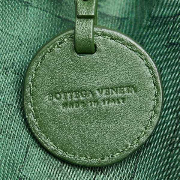 ボッテガヴェネタ イントレチャート ハンドバッグ トートバッグ 299871 グリーン ナイロン レザー レディース BOTTEGAVENETA 【中古】