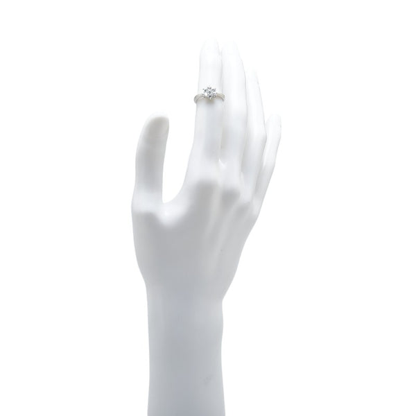 Pt900 プラチナ ダイヤ0.50ct フラワー 花 モチーフ リング 指輪 レディース 7号 【中古】