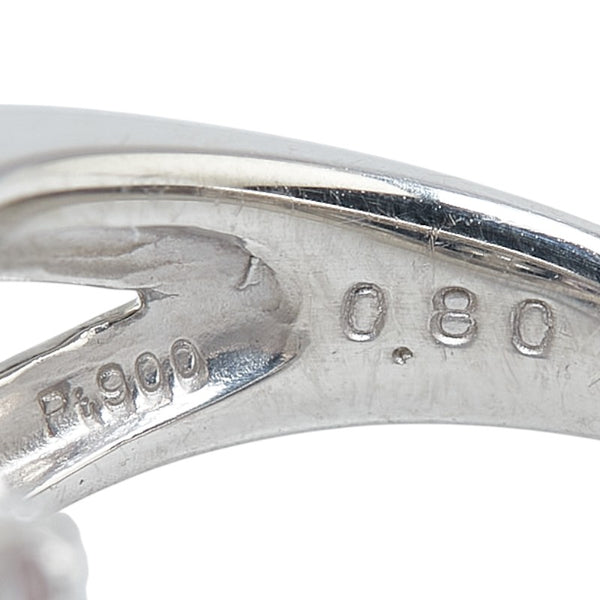 Pt900 プラチナ ピンクトルマリン0.80ct ダイヤ0.40ct 十字架 クロス モチーフ リング 指輪 レディース 7号 【中古】