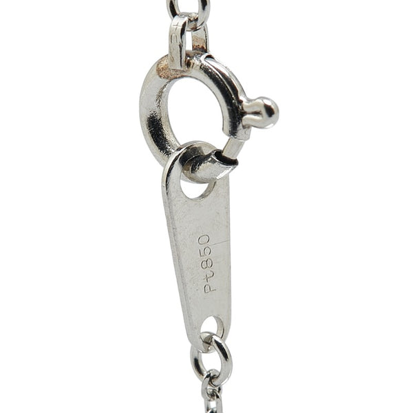Pt900 プラチナ Pt850 プラチナ ダイヤ0.50ct 花 フラワー モチーフ ネックレス レディース 【中古】