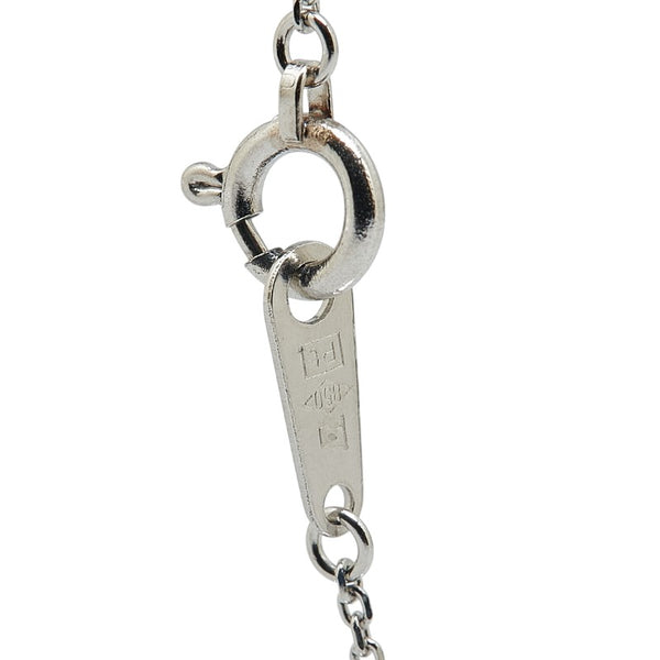 Pt900 プラチナ Pt850 プラチナ ダイヤ0.50ct 花 フラワー モチーフ ネックレス レディース 【中古】