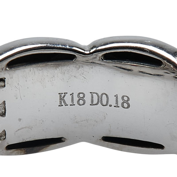 K18WG ホワイトゴールド ダイヤ0.18ct ルビー リング 指輪 レディース 23号 【中古】