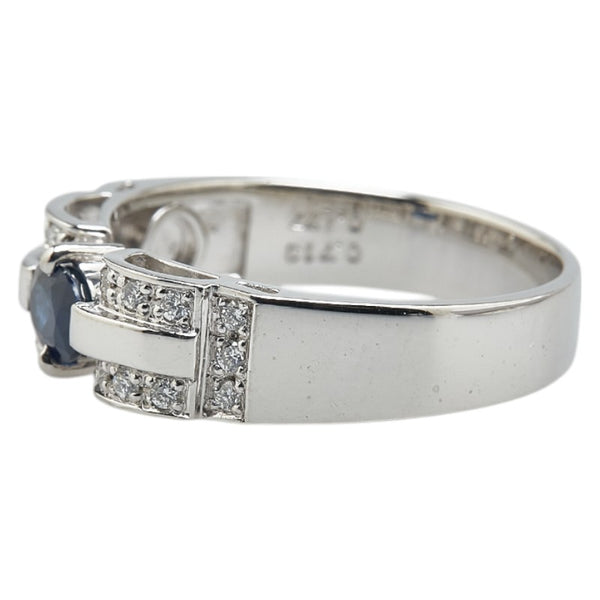 Pt900 プラチナ サファイア0.713ct ダイヤ0.177ct リング 指輪 メンズ 20号 【中古】
