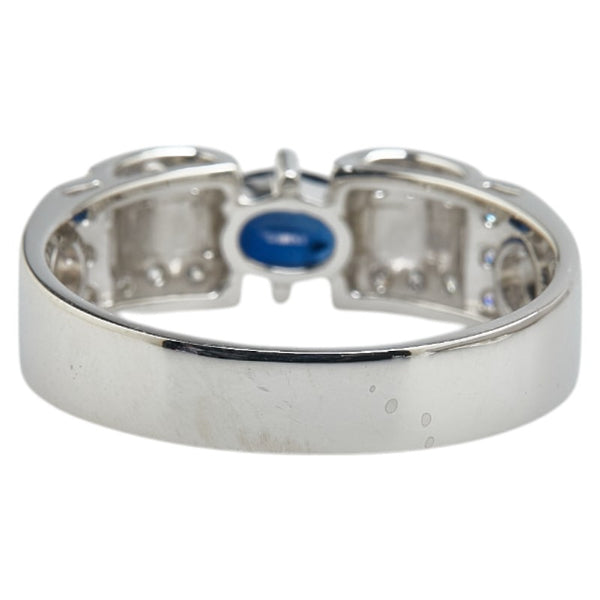 Pt900 プラチナ サファイア0.713ct ダイヤ0.177ct リング 指輪 メンズ 20号 【中古】