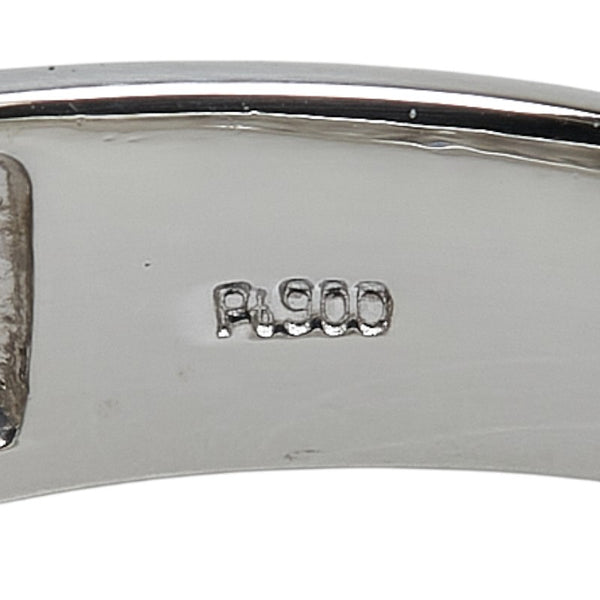 Pt900 プラチナ サファイア0.713ct ダイヤ0.177ct リング 指輪 メンズ 20号 【中古】