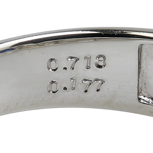 Pt900 プラチナ サファイア0.713ct ダイヤ0.177ct リング 指輪 メンズ 20号 【中古】