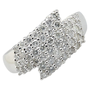 K14WG ホワイトゴールド ダイヤ1.00ct リング 指輪 メンズ 18号 【中古】