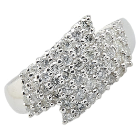 K14WG ホワイトゴールド ダイヤ1.00ct リング 指輪 メンズ 18号 【中古】
