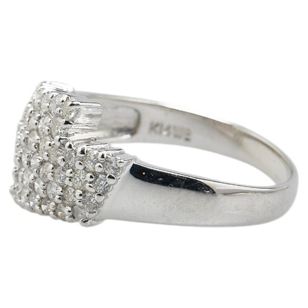 K14WG ホワイトゴールド ダイヤ1.00ct リング 指輪 メンズ 18号 【中古】