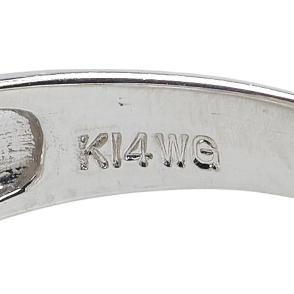 K14WG ホワイトゴールド ダイヤ1.00ct リング 指輪 メンズ 18号 【中古】