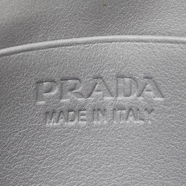 プラダ サフィアーノ カードケース グレー レザー レディース PRADA 【中古】