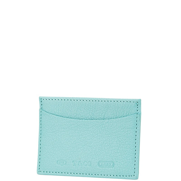 ティファニー ロゴ カードケース 名刺入れ ブルー レザー レディース TIFFANY&Co. 【中古】