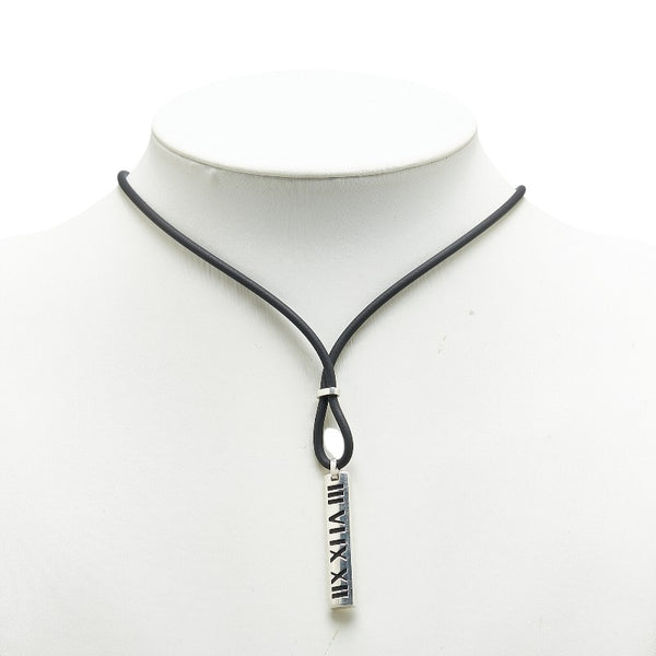 ティファニー アトラス ネックレス シルバー ブラック SV925 シルバー ラバー レディース TIFFANY&Co. 【中古】