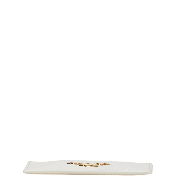 プラダ ロゴ カードケース ホワイト レザー レディース PRADA 【中古】