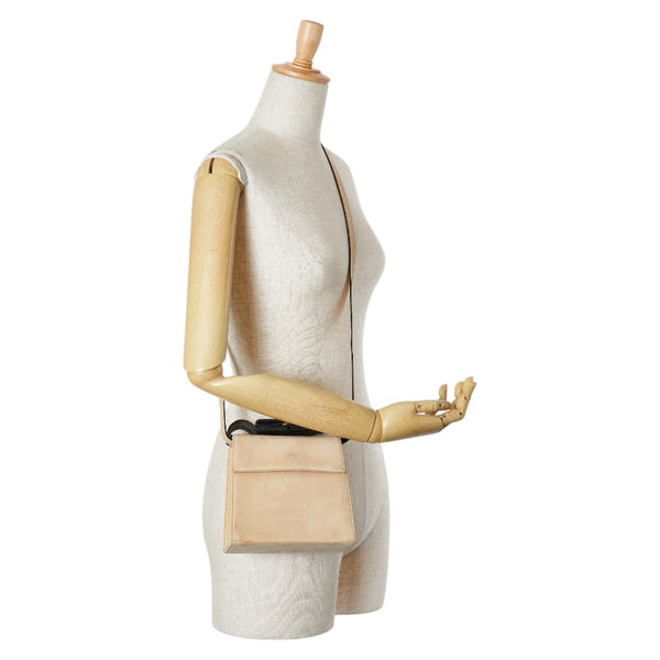 サルヴァトーレフェラガモ ヴァラリボン ハンドバッグ ショルダーバッグ 2WAY ベージュ ブラック スウェード レザー レディース Salvatore Ferragamo 【中古】