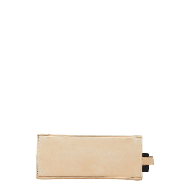 サルヴァトーレフェラガモ ヴァラリボン ハンドバッグ ショルダーバッグ 2WAY ベージュ ブラック スウェード レザー レディース Salvatore Ferragamo 【中古】