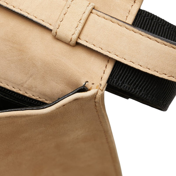 サルヴァトーレフェラガモ ヴァラリボン ハンドバッグ ショルダーバッグ 2WAY ベージュ ブラック スウェード レザー レディース Salvatore Ferragamo 【中古】