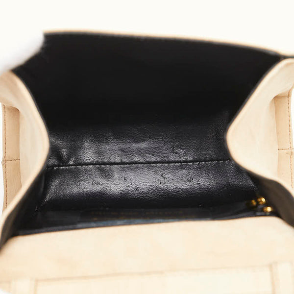 サルヴァトーレフェラガモ ヴァラリボン ハンドバッグ ショルダーバッグ 2WAY ベージュ ブラック スウェード レザー レディース Salvatore Ferragamo 【中古】