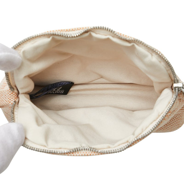 エルメス ボリードポーチ ポーチ ベージュ オレンジ キャンバス レディース HERMES 【中古】