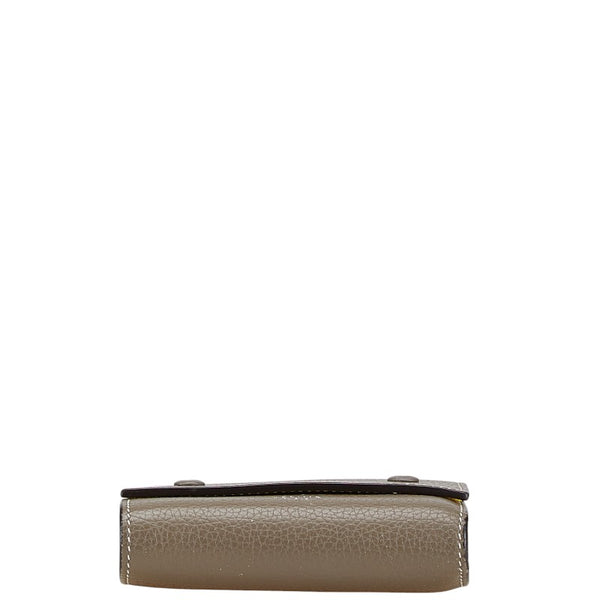セリーヌ スモール トリフォールドウォレット 三つ折り財布 104903 グレー イエロー レザー レディース CELINE 【中古】