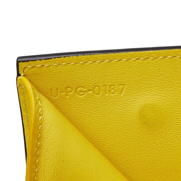 セリーヌ スモール トリフォールドウォレット 三つ折り財布 104903 グレー イエロー レザー レディース CELINE 【中古】