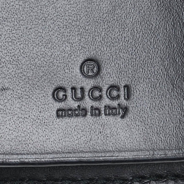 グッチ グッチシマ リボン ６連 キーケース 388682 ブラック レザー レディース GUCCI 【中古】