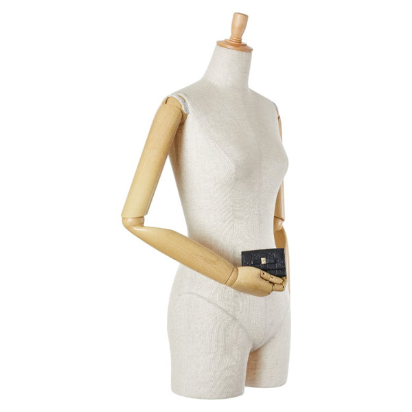 グッチ グッチシマ リボン ６連 キーケース 388682 ブラック レザー レディース GUCCI 【中古】