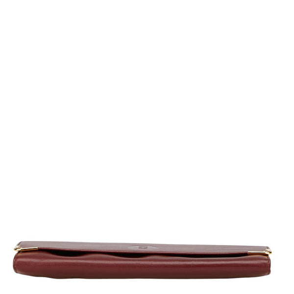 カルティエ マストライン クラッチバッグ ボルドー ワインレッド レザー レディース CARTIER 【中古】