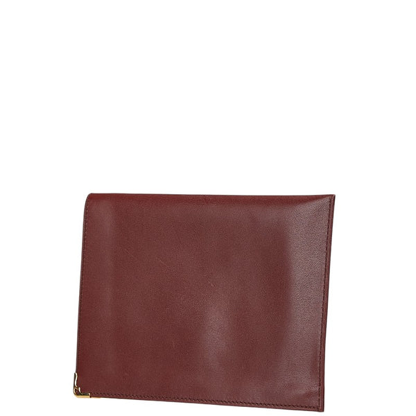 カルティエ マストライン ポーチ ボルト レッド レザー レディース CARTIER 【中古】