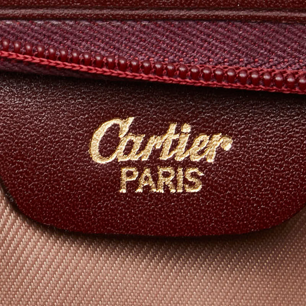 カルティエ マストライン ポーチ ボルト レッド レザー レディース CARTIER 【中古】