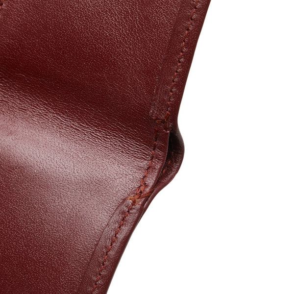 カルティエ マストライン マスト ドゥ 札入れ ボルト レッド レザー レディース CARTIER 【中古】