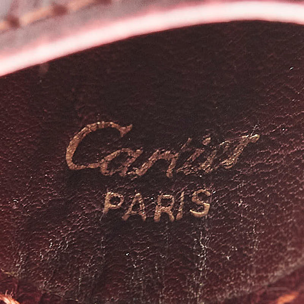 カルティエ 2C キーリング クロシェット ワインレッド ボルドー レザー レディース CARTIER 【中古】