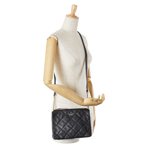 ケイトスペード 斜め掛け ショルダーバッグ ブラック レザー レディース Kate Spade 【中古】