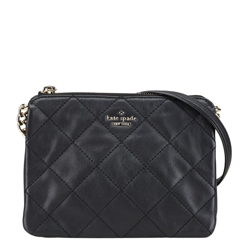 ケイトスペード 斜め掛け ショルダーバッグ ブラック レザー レディース Kate Spade 【中古】