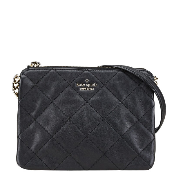 ケイトスペード 斜め掛け ショルダーバッグ ブラック レザー レディース Kate Spade 【中古】