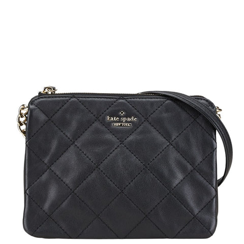 ケイトスペード 斜め掛け ショルダーバッグ ブラック レザー レディース Kate Spade 【中古】