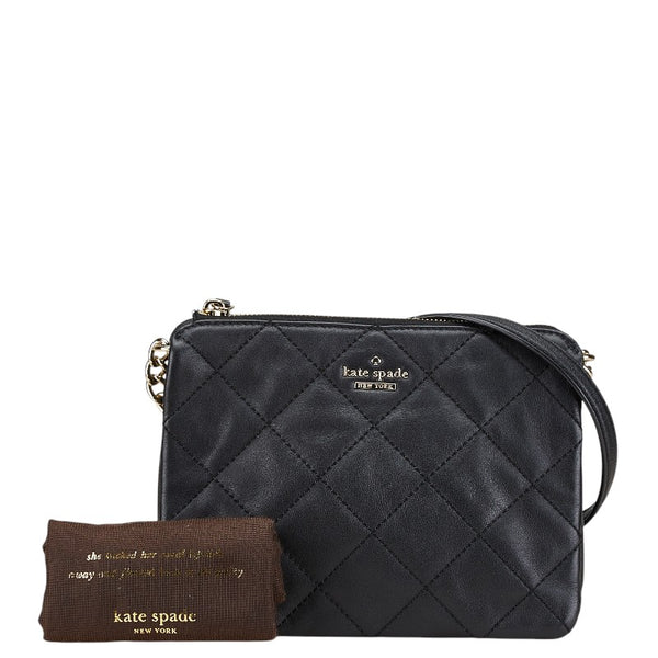 ケイトスペード 斜め掛け ショルダーバッグ ブラック レザー レディース Kate Spade 【中古】