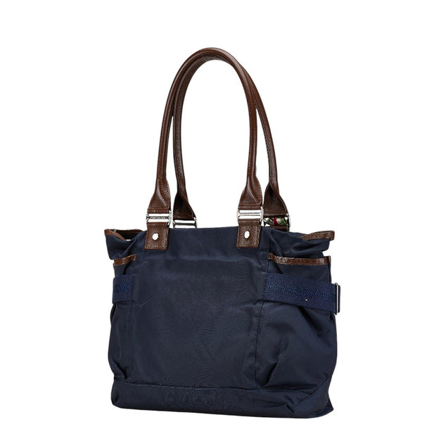 オロビアンコ トートバッグ ハンドバッグ ネイビー ブラウン ナイロン レザー レディース Orobianco 【中古】