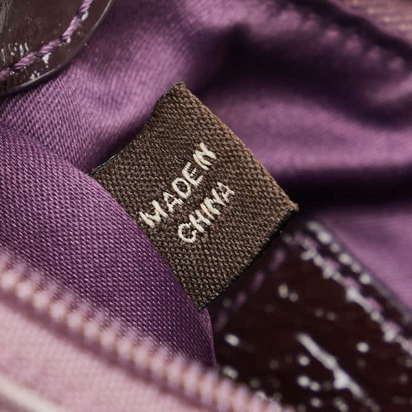 コーチ トライベッカ オプアート 斜め掛け ショルダーバッグ 43131 パープル ベージュ キャンバス エナメル レディース COACH 【中古】