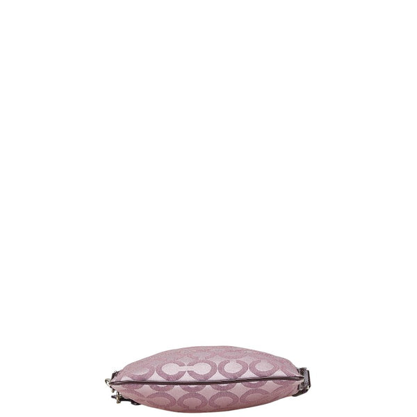 コーチ トライベッカ オプアート 斜め掛け ショルダーバッグ 43131 パープル ベージュ キャンバス エナメル レディース COACH 【中古】