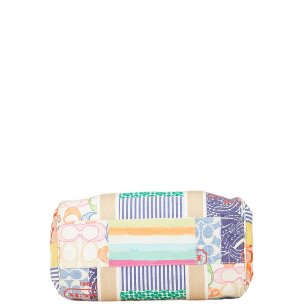 コーチ ミニボストンバッグ ショルダーバッグ 10452 ベージュ ブラウン マルチカラー キャンバス レザー レディース COACH 【中古】