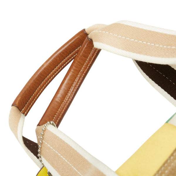 コーチ ミニボストンバッグ ショルダーバッグ 10452 ベージュ ブラウン マルチカラー キャンバス レザー レディース COACH 【中古】