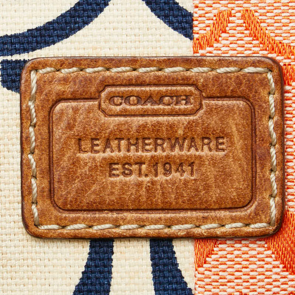 コーチ ミニボストンバッグ ショルダーバッグ 10452 ベージュ ブラウン マルチカラー キャンバス レザー レディース COACH 【中古】