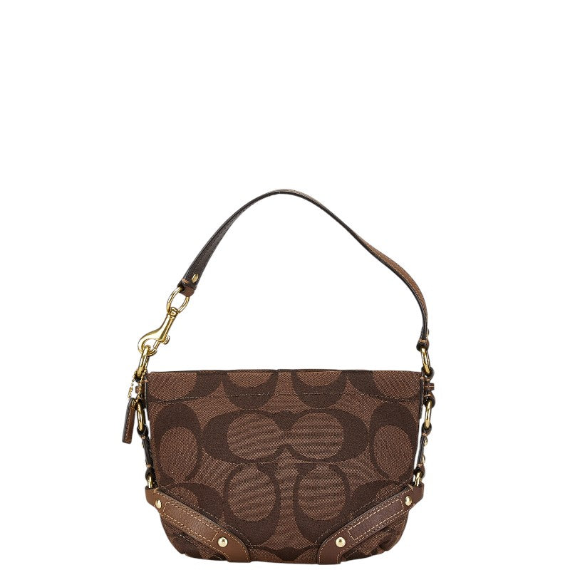 コーチ シグネチャー ミニハンドバッグ 40347 ブラウン キャンバス レザー レディース COACH 【中古】